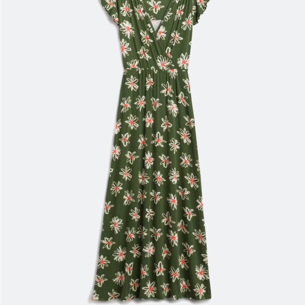 Floral Green Maxi Dress